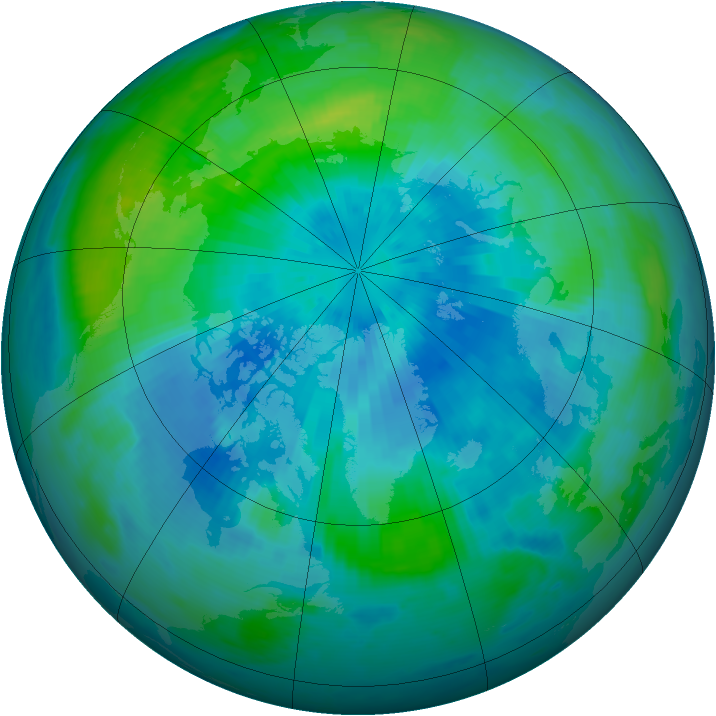 Arctic ozone map for 19 September 1996